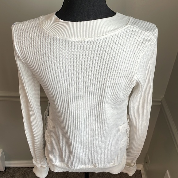 FREE People White Long Sleeve Tunic Sweater Blouse Top Size SP - Picture 9 of 10